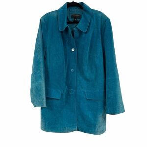 Bernardo Turquoise leather Blazer 2X